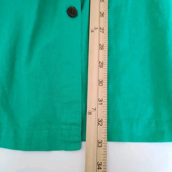 Universal Thread Green Tiered Button Front Midi Skirt 1X Linen Blend Pockets Boh - Picture 9 of 10